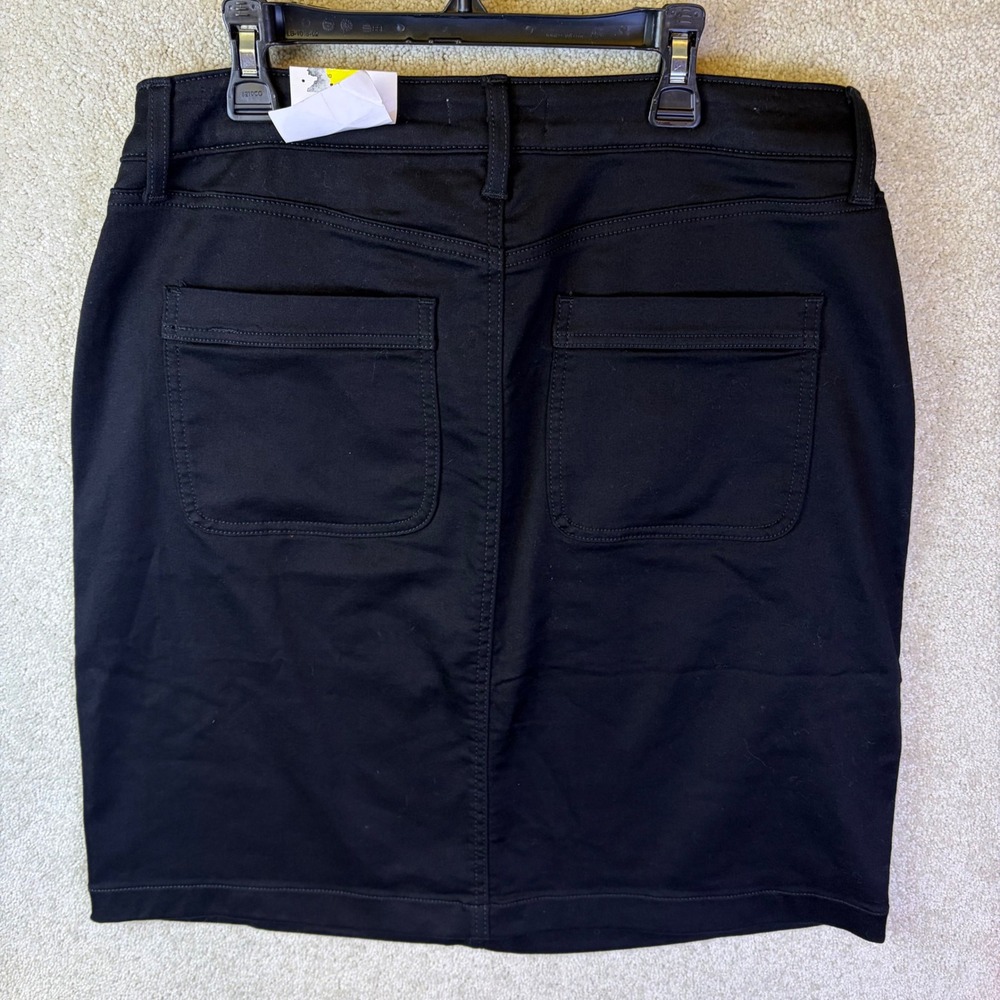 Croft & Barrow Skirt Womens 10 Black Utility Patch Pocket Stretch Cotton Skirt - Picture 2 of 6